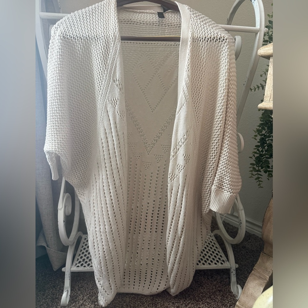 Full Tilt Cream Open-Knit Cardigan